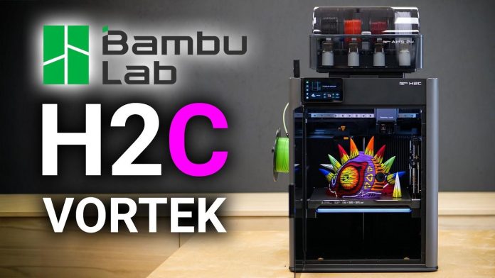 Принтер Bambu Lab H2C с системой Vortek для многоматериальной печати